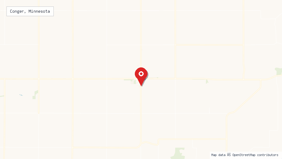 Street map of Conger, Minnesota with location pin