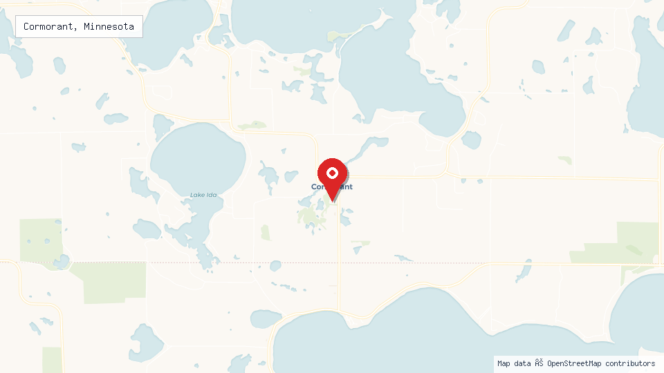 Street map of Cormorant, Minnesota with location pin
