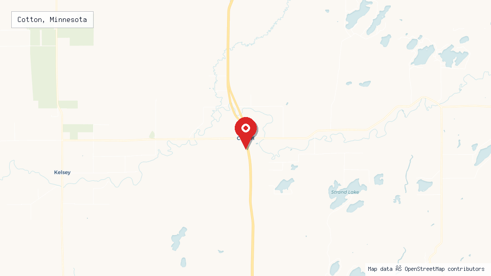 Street map of Cotton, Minnesota with location pin