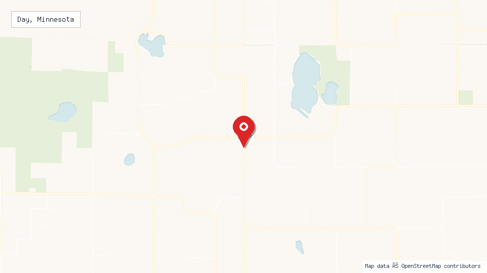 Street map of Day, Minnesota with location pin