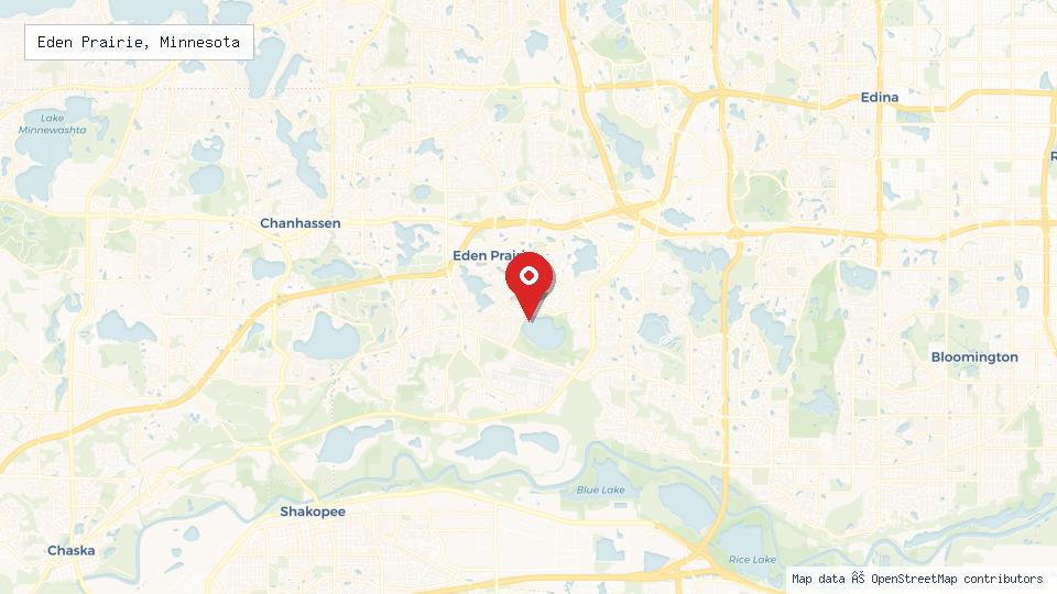 Street map of Eden Prairie, Minnesota with location pin