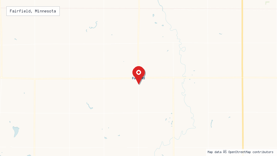Street map of Fairfield, Minnesota with location pin
