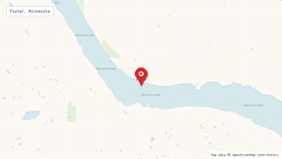 Street map of Foster, Minnesota with location pin