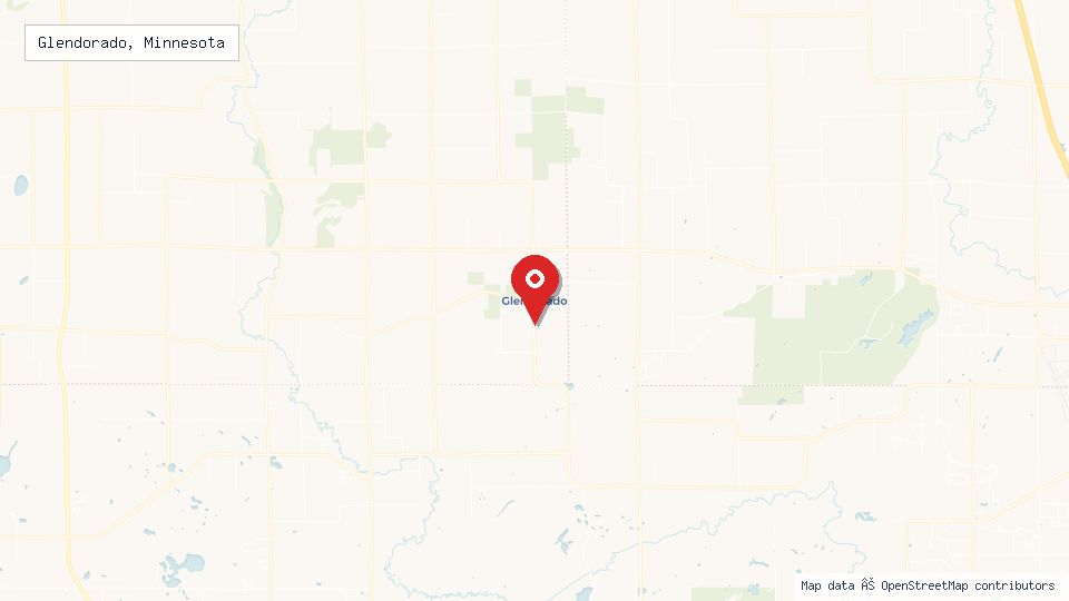 Street map of Glendorado, Minnesota with location pin