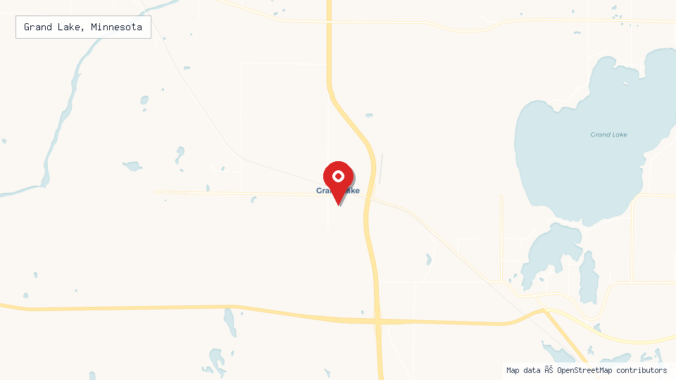 Street map of Grand Lake, Minnesota with location pin