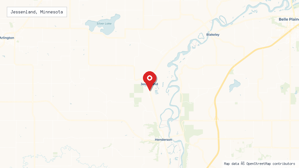 Street map of Jessenland, Minnesota with location pin