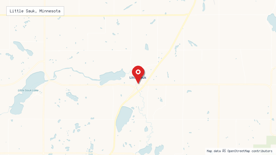 Street map of Little Sauk, Minnesota with location pin