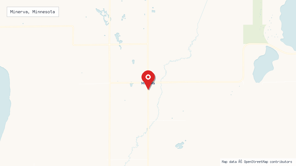 Street map of Minerva, Minnesota with location pin