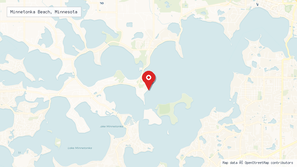 Street map of Minnetonka Beach, Minnesota with location pin