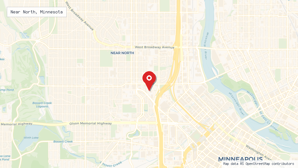 Street map of Near North, Minnesota with location pin