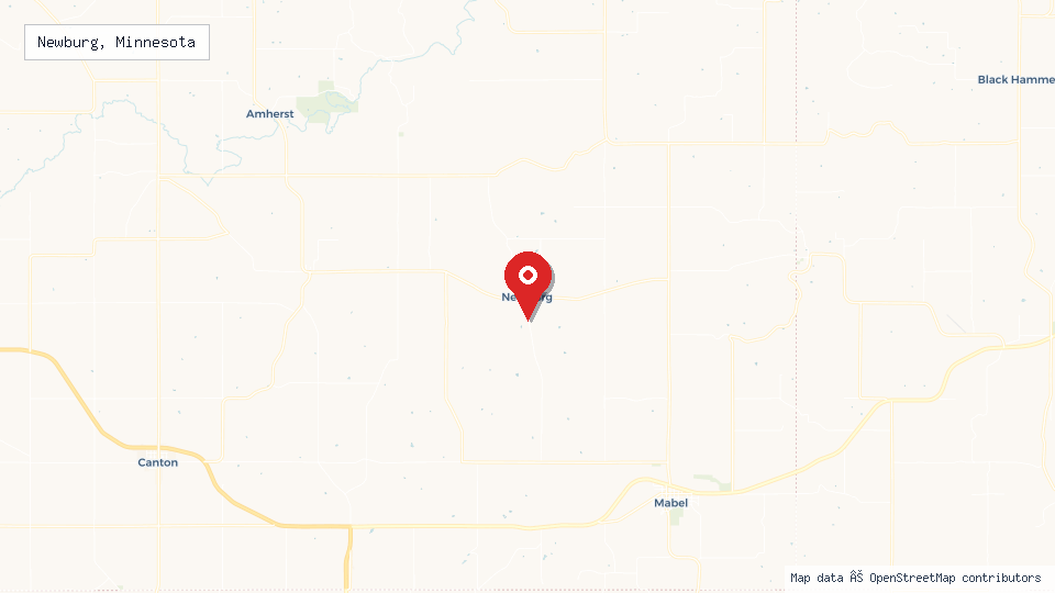 Street map of Newburg, Minnesota with location pin