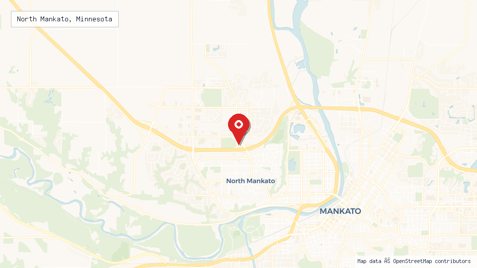 Street map of North Mankato, Minnesota with location pin