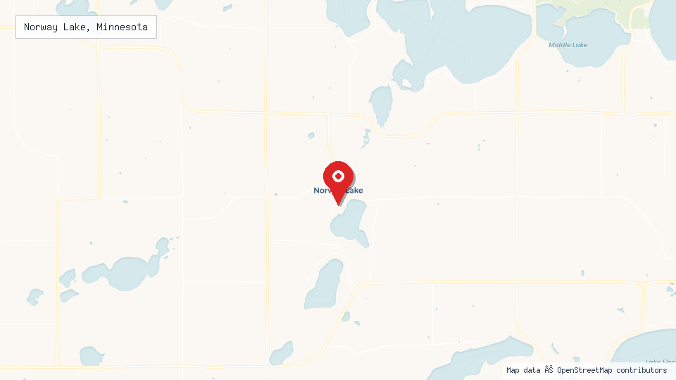 Street map of Norway Lake, Minnesota with location pin