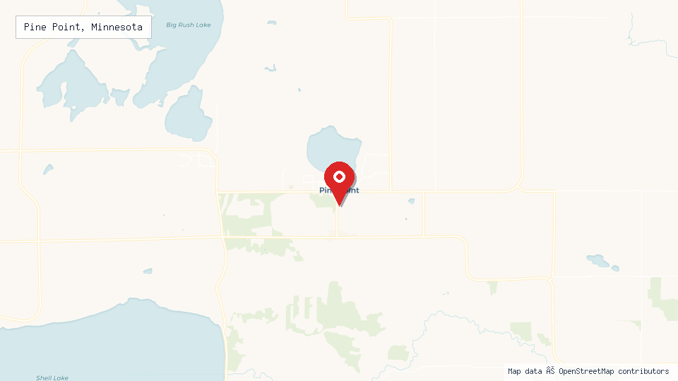 Street map of Pine Point, Minnesota with location pin