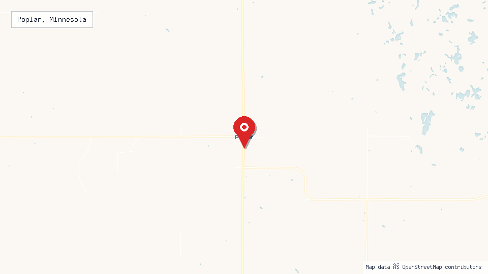 Street map of Poplar, Minnesota with location pin
