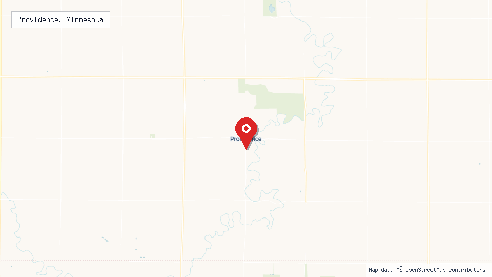 Street map of Providence, Minnesota with location pin