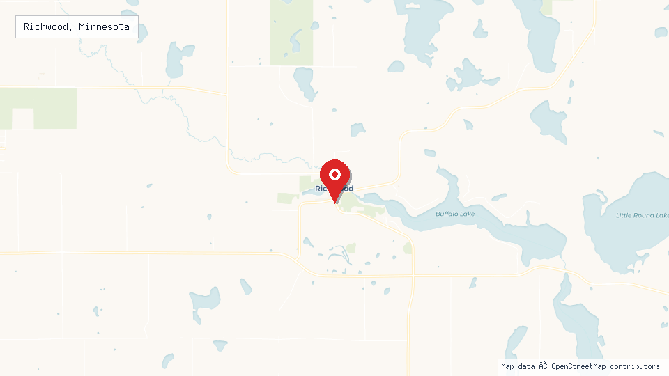 Street map of Richwood, Minnesota with location pin