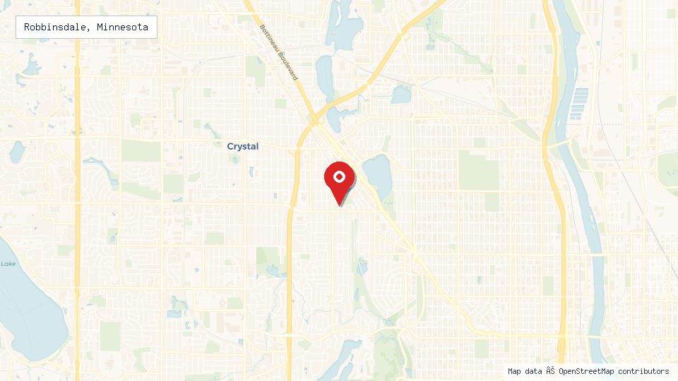 Street map of Robbinsdale, Minnesota with location pin
