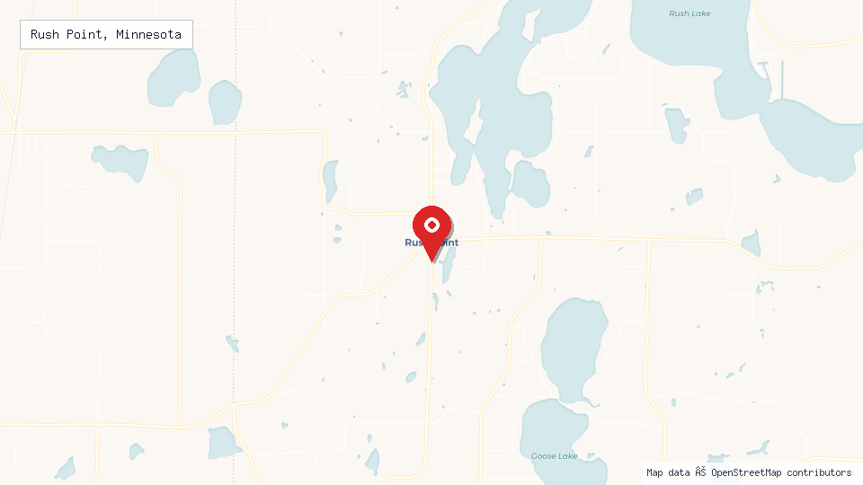 Street map of Rush Point, Minnesota with location pin