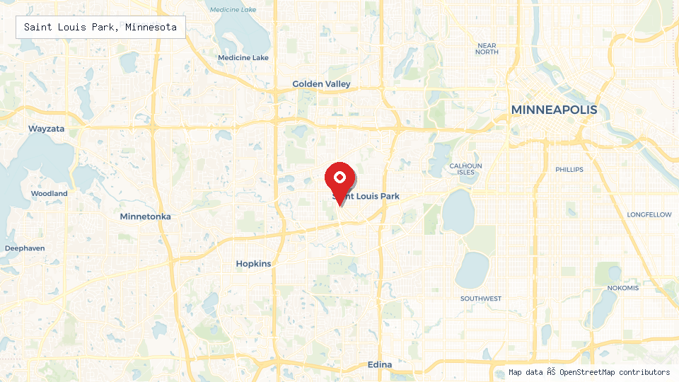 Street map of Saint Louis Park, Minnesota with location pin