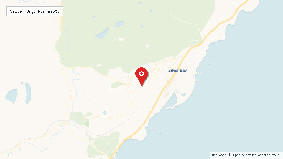 Street map of Silver Bay, Minnesota with location pin