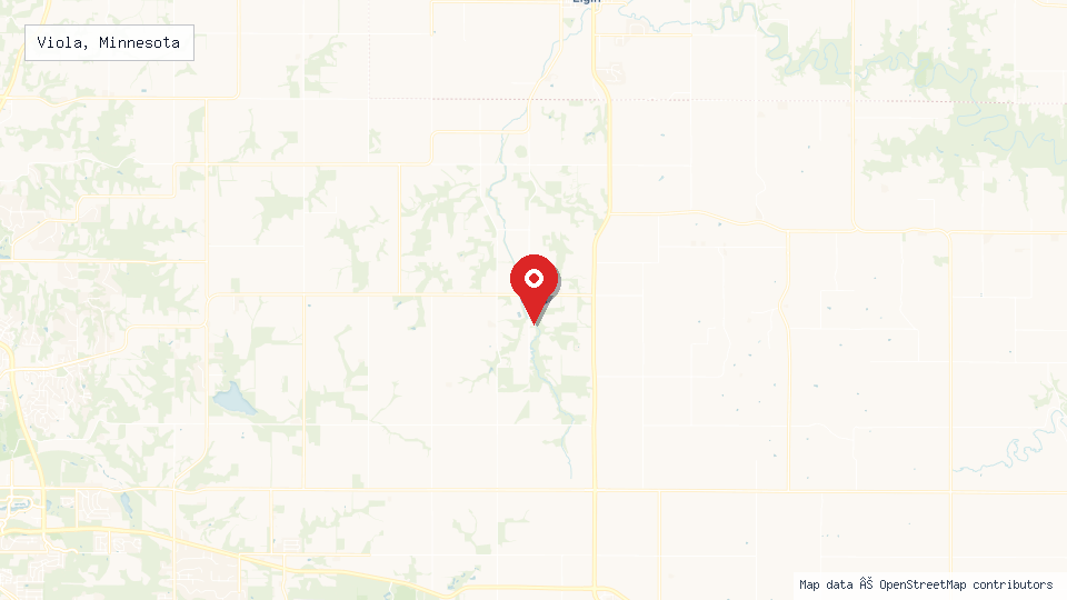 Street map of Viola, Minnesota with location pin