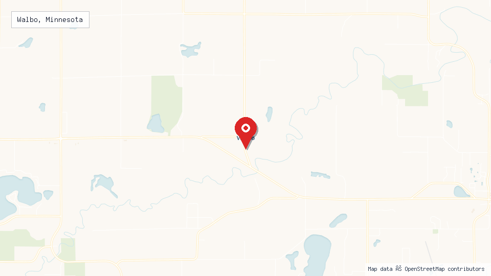 Street map of Walbo, Minnesota with location pin