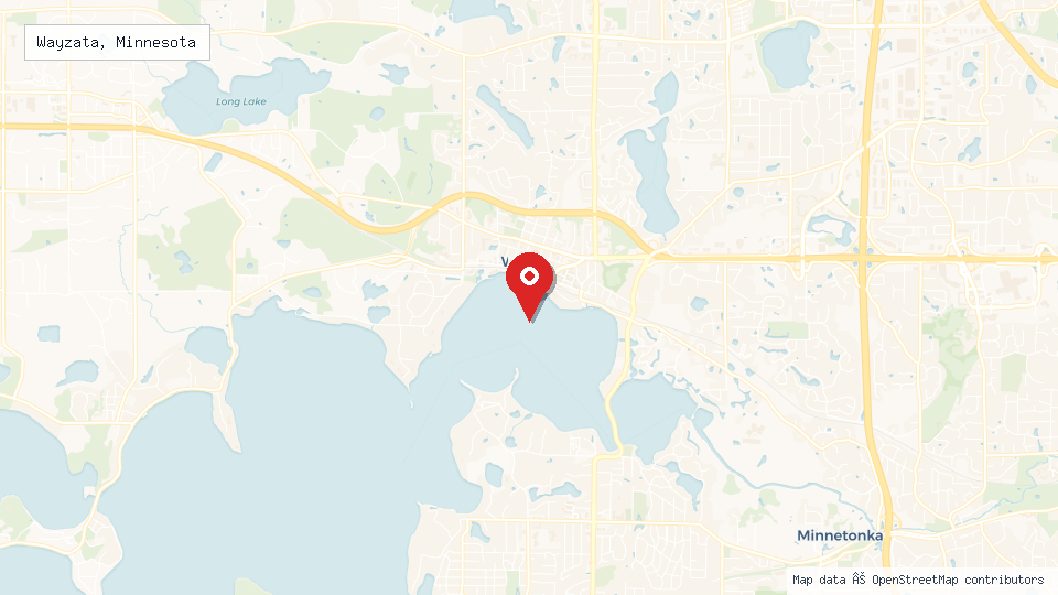 Street map of Wayzata, Minnesota with location pin