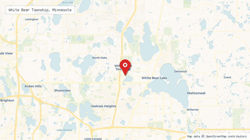 Street map of White Bear Township, Minnesota with location pin