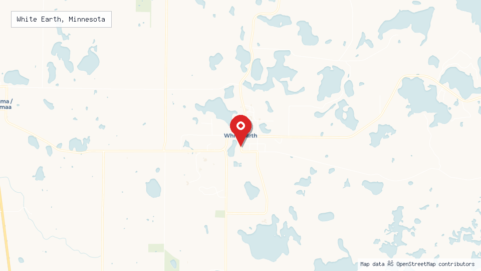 Street map of White Earth, Minnesota with location pin