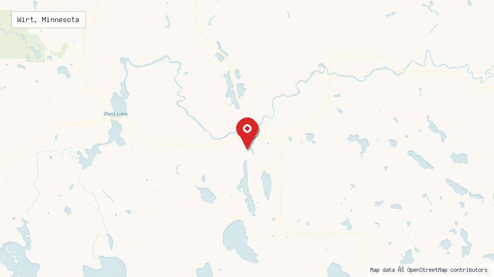 Street map of Wirt, Minnesota with location pin