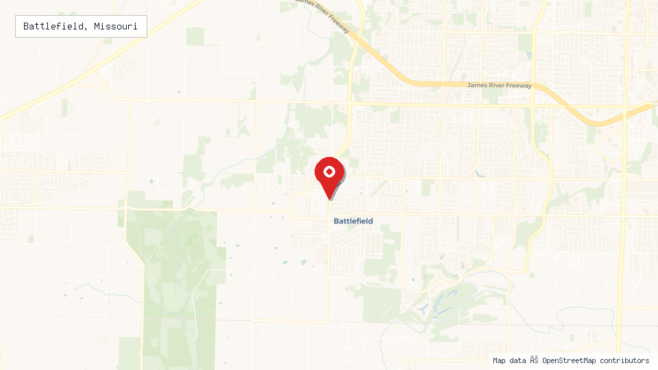 Street map of Battlefield, Missouri with location pin