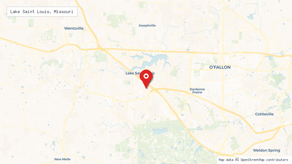 Street map of Lake Saint Louis, Missouri with location pin