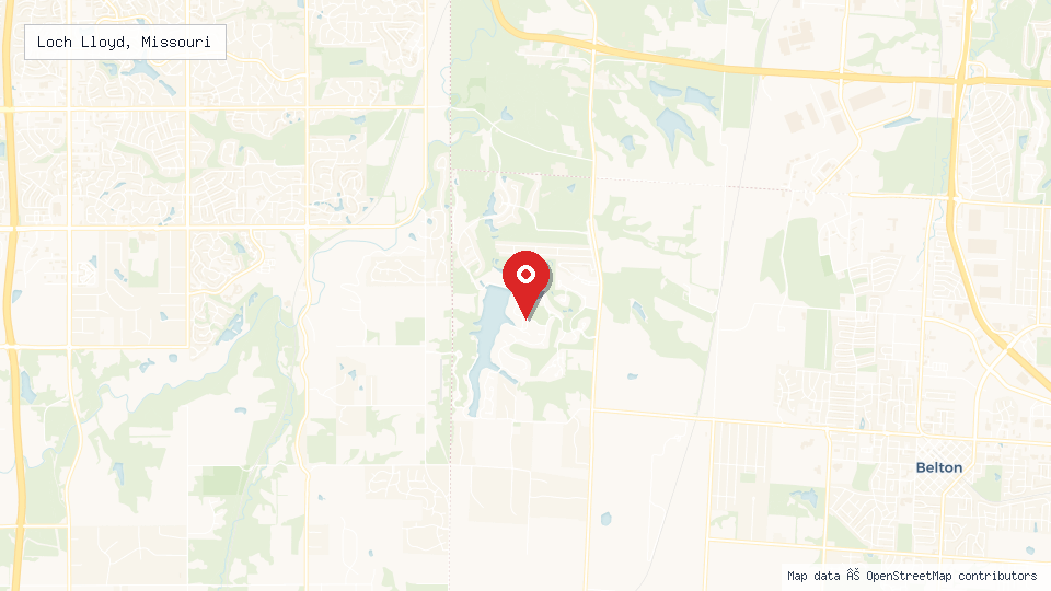 Street map of Loch Lloyd, Missouri with location pin