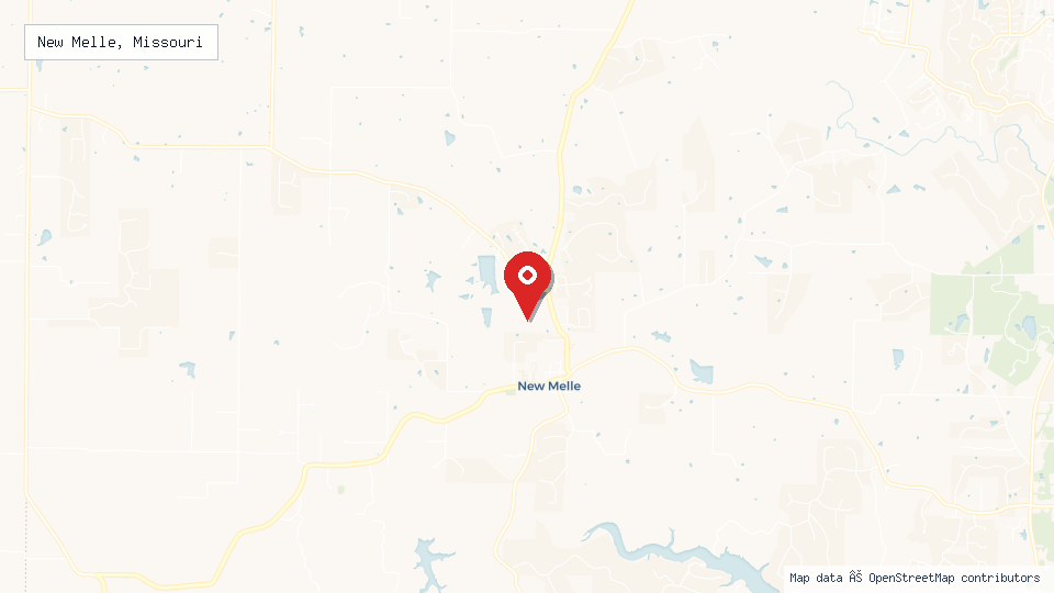 Street map of New Melle, Missouri with location pin