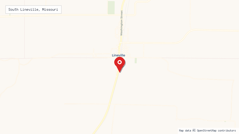 Street map of South Lineville, Missouri with location pin