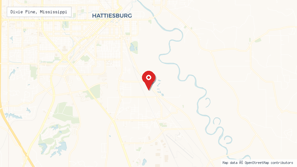 Street map of Dixie Pine, Mississippi with location pin