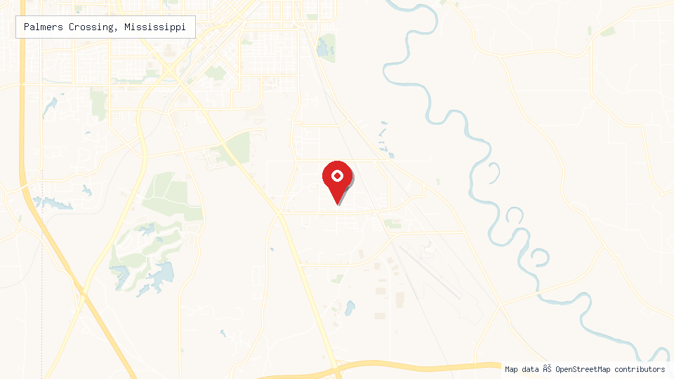 Street map of Palmers Crossing, Mississippi with location pin