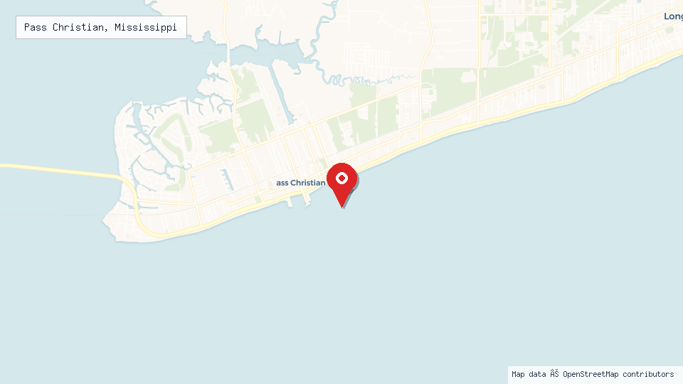 Street map of Pass Christian, Mississippi with location pin