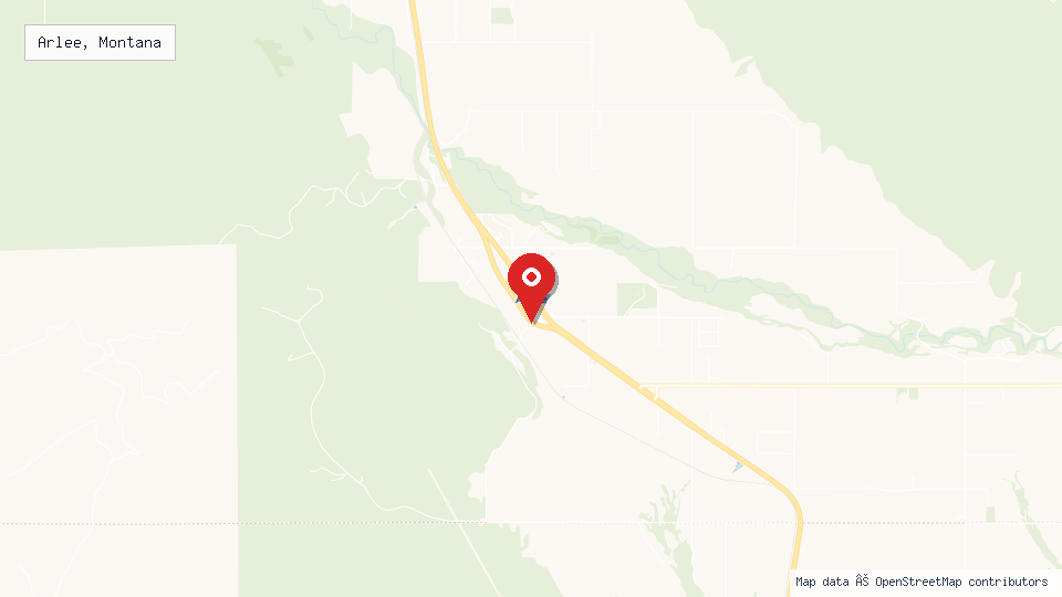 Street map of Arlee, Montana with location pin