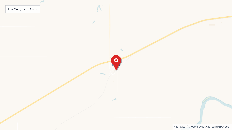 Street map of Carter, Montana with location pin