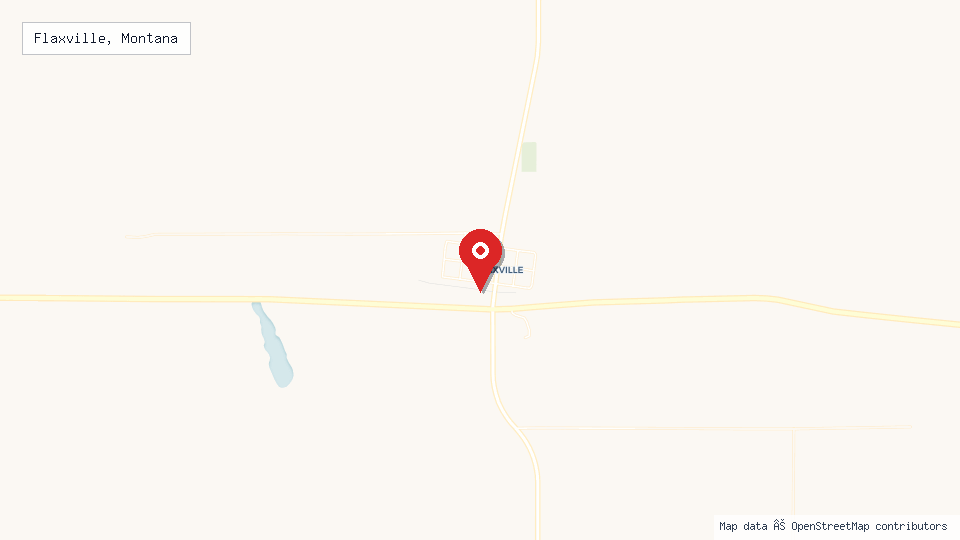 Street map of Flaxville, Montana with location pin