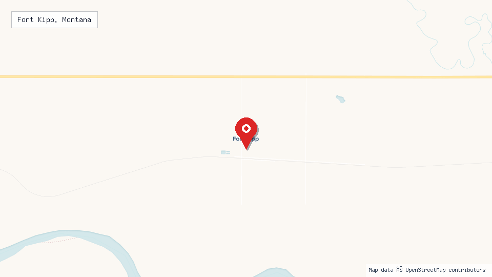 Street map of Fort Kipp, Montana with location pin