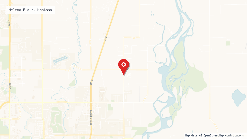 Street map of Helena Flats, Montana with location pin