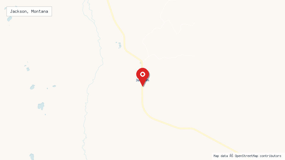 Street map of Jackson, Montana with location pin
