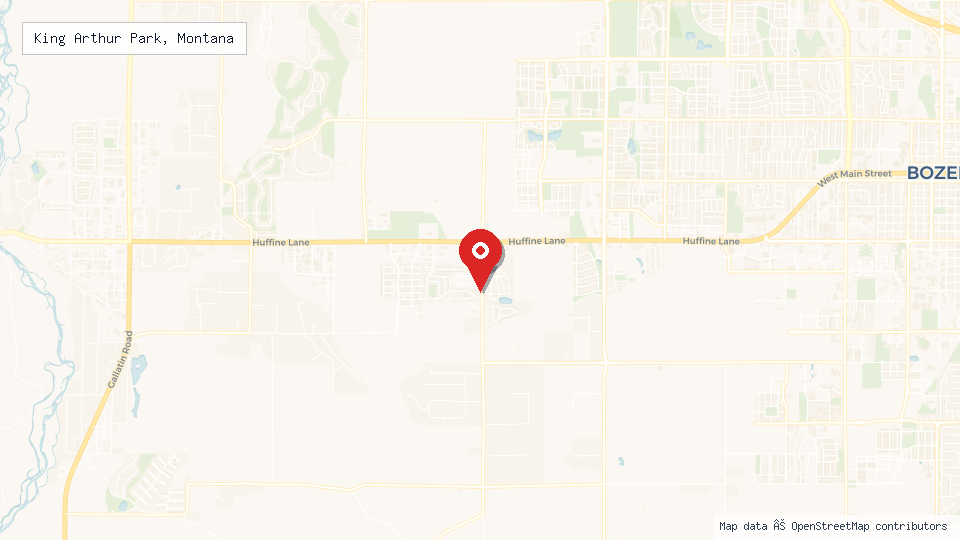 Street map of King Arthur Park, Montana with location pin