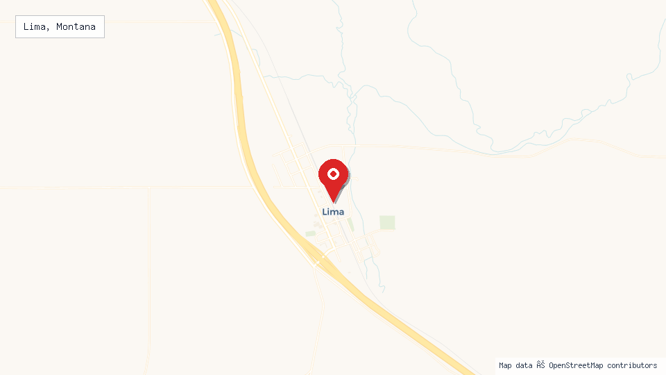 Street map of Lima, Montana with location pin