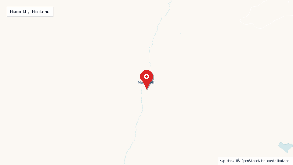 Street map of Mammoth, Montana with location pin