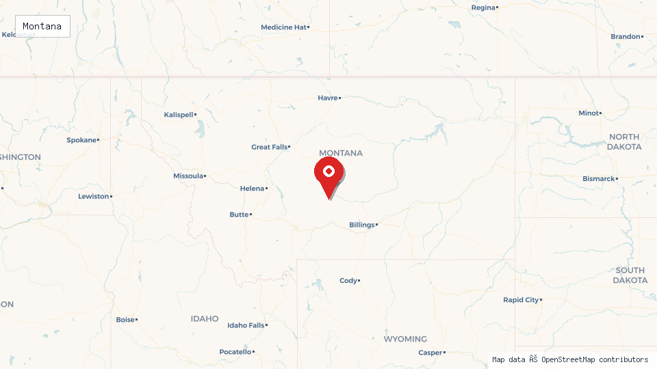 Street map of Montana with location pin