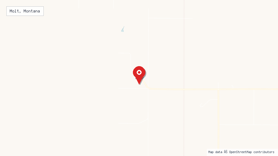 Street map of Molt, Montana with location pin